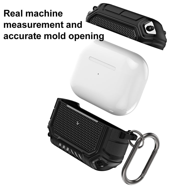 Étui de protection pour écouteurs Diamond Shield Mecha en TPU et PC avec crochet pour AirPods Pro