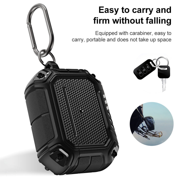 Étui de protection pour écouteurs Diamond Shield Mecha en TPU et PC avec crochet pour AirPods Pro
