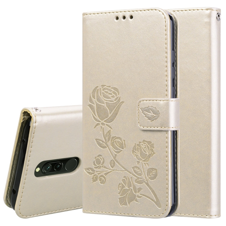 Rose Embossed Horizontal Flip PU Leather Case for Galaxy A10, with Holder & Card Slots & Wallet