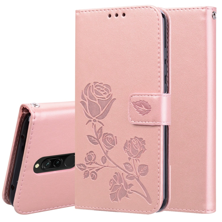 Rose Embossed Horizontal Flip PU Leather Case for Galaxy A10, with Holder & Card Slots & Wallet