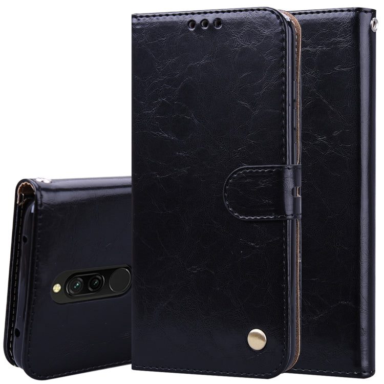 Business Style Oil Wax Texture Horizontal Flip Leather Case, with Holder & Card Slots & Wallet