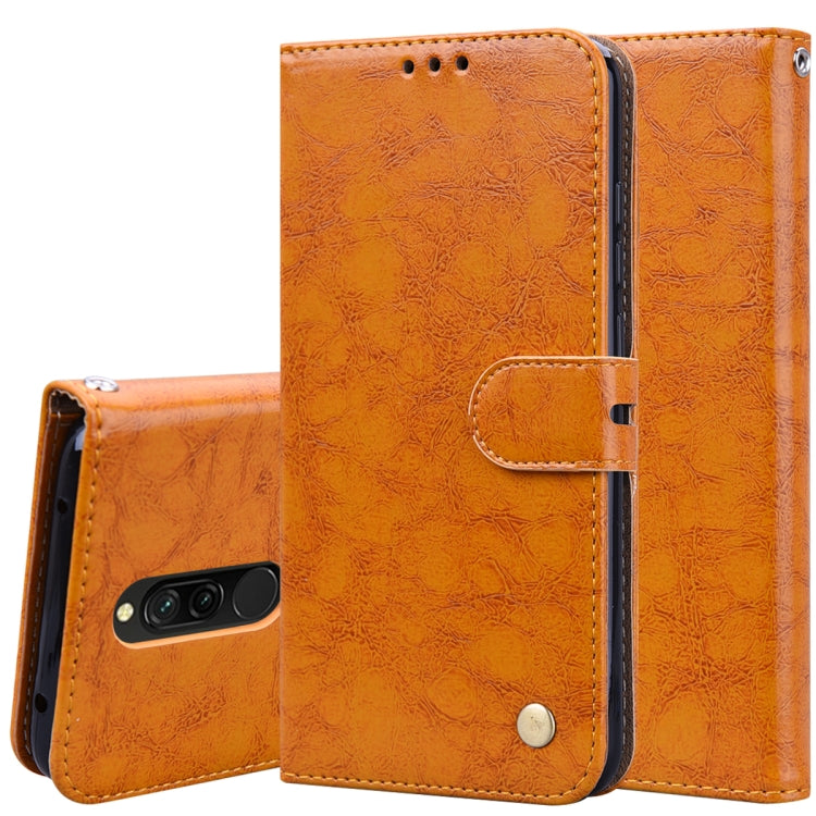 Business Style Oil Wax Texture Horizontal Flip Leather Case, with Holder & Card Slots & Wallet