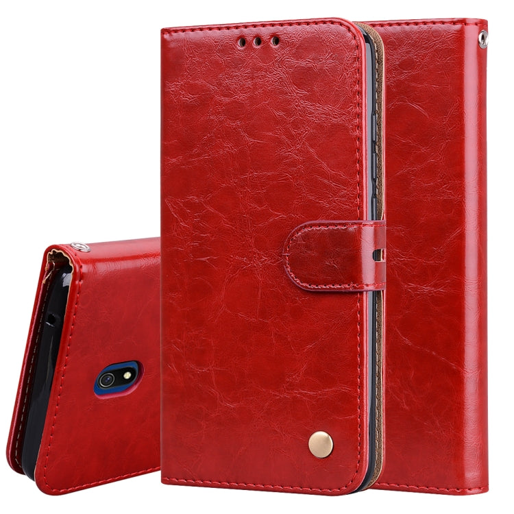 Business Style Oil Wax Texture Horizontal Flip Leather Case, with Holder & Card Slots & Wallet