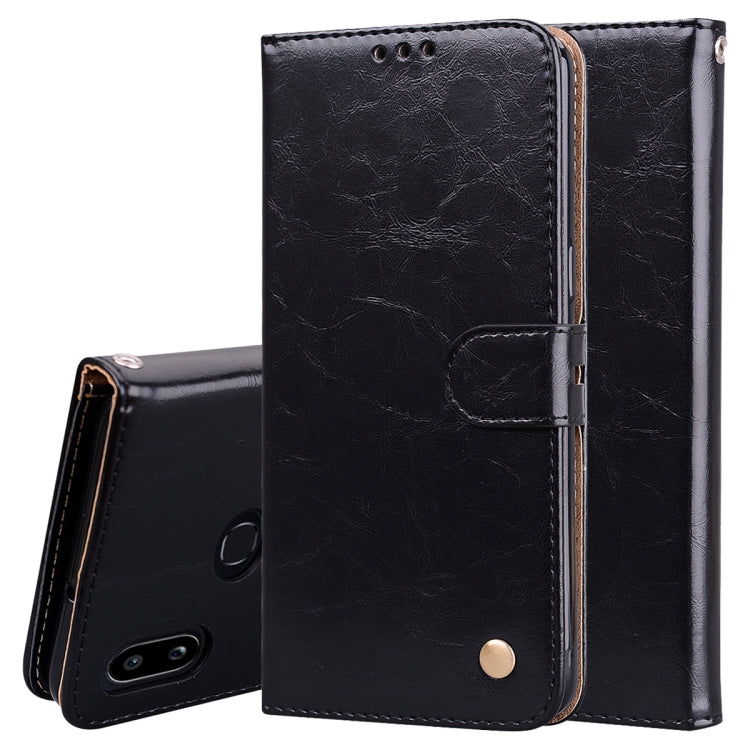 Business Style Oil Wax Texture Horizontal Flip Leather Case, with Holder & Card Slots & Wallet