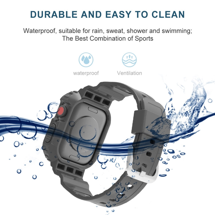 Glacier Transparent TPU Integrated Replacement Strap Watchband, For Apple Watch Series 7 41mm, For Apple Watch Series 7 45mm