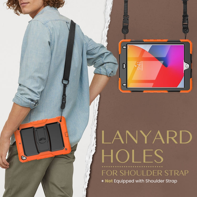 Étui de protection antichoc en silicone coloré et PC noir avec support et bandoulière pour tablette, pour iPad 9.7 2018/2017 et Samsung Galaxy Tab A7 2020 T500