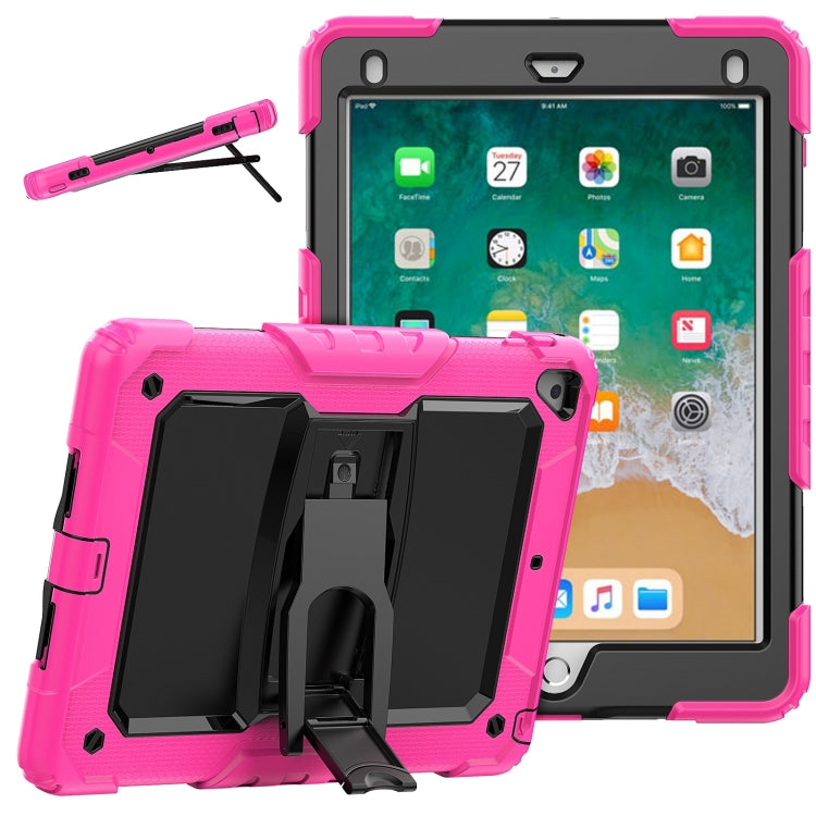 Étui de protection antichoc en silicone coloré et PC noir avec support et bandoulière pour tablette, pour iPad 9.7 2018/2017 et Samsung Galaxy Tab A7 2020 T500