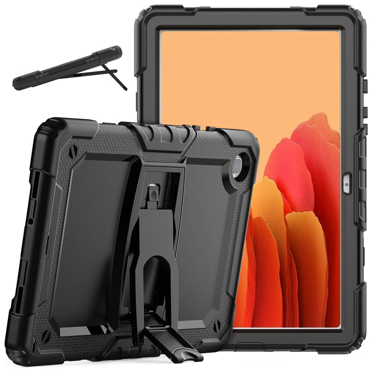Étui de protection antichoc en silicone coloré et PC noir avec support et bandoulière pour tablette, pour iPad 9.7 2018/2017 et Samsung Galaxy Tab A7 2020 T500