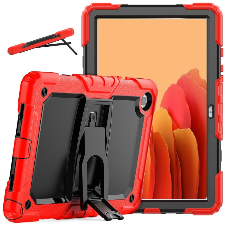 Étui de protection antichoc en silicone coloré et PC noir avec support et bandoulière pour tablette, pour iPad 9.7 2018/2017 et Samsung Galaxy Tab A7 2020 T500