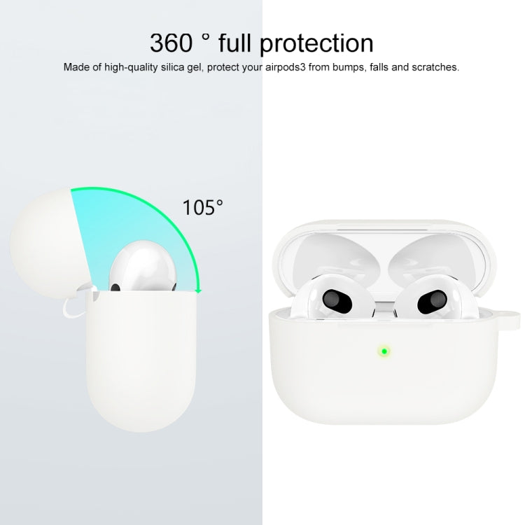 Étui de protection en silicone épais à fond rond avec crochet pour AirPods 3
