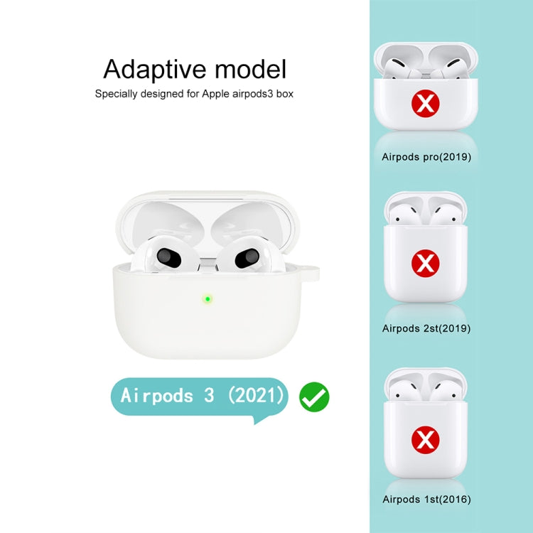 Étui de protection en silicone épais à fond rond avec crochet pour AirPods 3