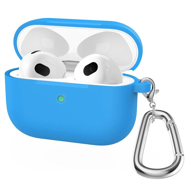 Étui de protection en silicone épais à fond rond avec crochet pour AirPods 3