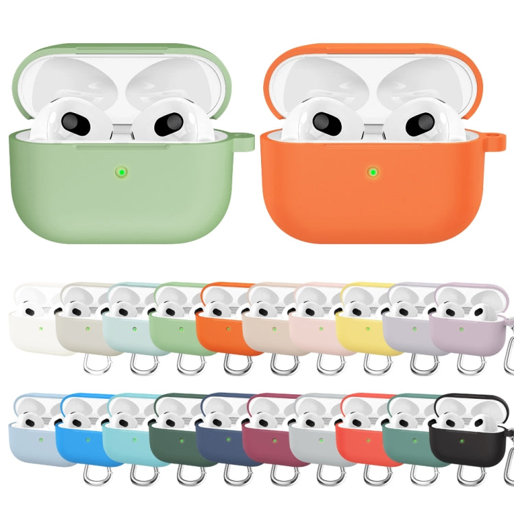 Étui de protection en silicone épais à fond rond avec crochet pour AirPods 3