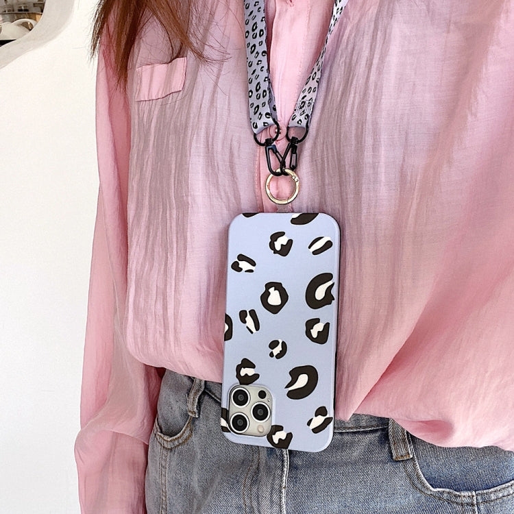 Leopard Print TPU Straight Edge Phone Case with Lanyard, For iPhone 13 Pro, For iPhone 13 Pro Max, For iPhone 12 mini, For iPhone 12 / 12 Pro, For iPhone 12 Pro Max, For iPhone 11, For iPhone 11 Pro, For iPhone 11 Pro Max