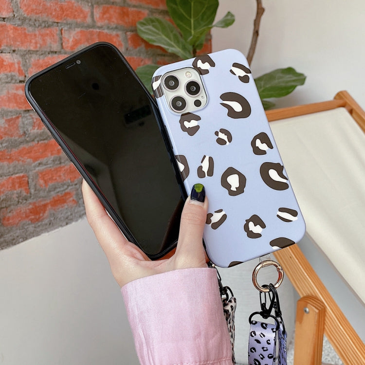 Leopard Print TPU Straight Edge Phone Case with Lanyard, For iPhone 13 Pro, For iPhone 13 Pro Max, For iPhone 12 mini, For iPhone 12 / 12 Pro, For iPhone 12 Pro Max, For iPhone 11, For iPhone 11 Pro, For iPhone 11 Pro Max