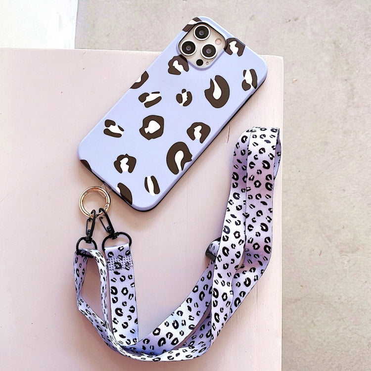 Leopard Print TPU Straight Edge Phone Case with Lanyard, For iPhone 13 Pro, For iPhone 13 Pro Max, For iPhone 12 mini, For iPhone 12 / 12 Pro, For iPhone 12 Pro Max, For iPhone 11, For iPhone 11 Pro, For iPhone 11 Pro Max