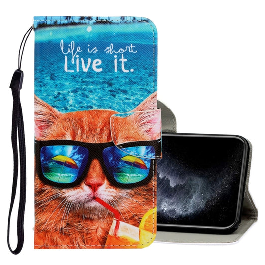 3D colored drawing iPhone 11 Pro leather flip case with card slots and wallet holder