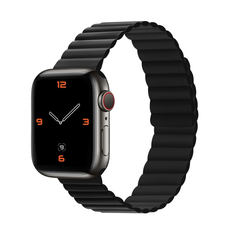 Silicone Magnetic Integrated Long Strap Watchband For Apple Watch Series, 7 41mm / 6&SE&5&4 40mm / 3&2&1 38mm, 7 45mm / 6&SE&5&4 44mm / 3&2&1 42mm