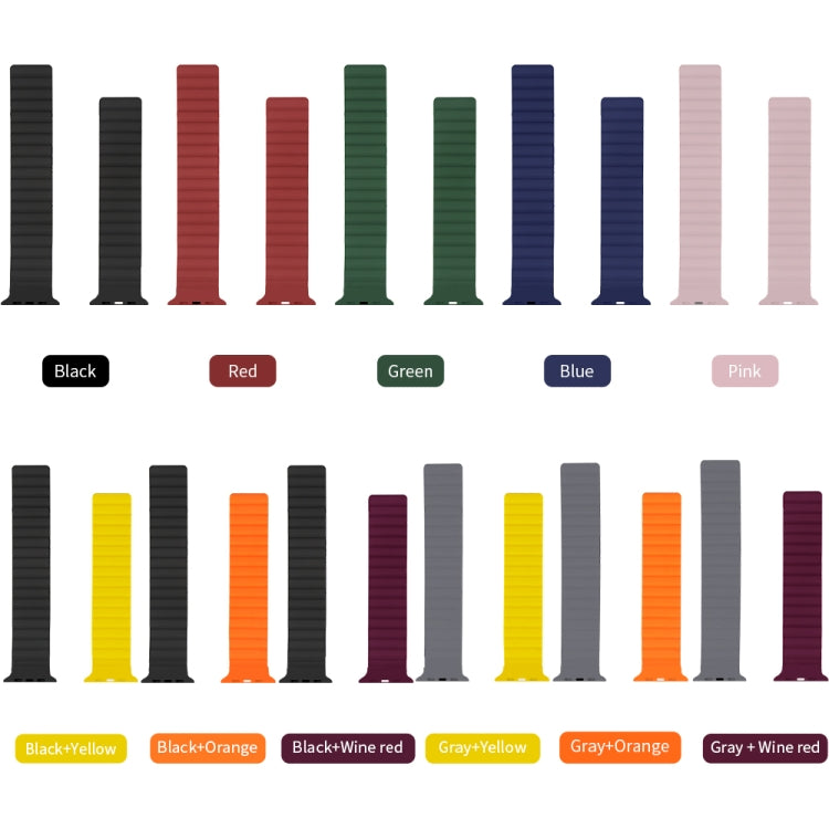 Silicone Magnetic Integrated Long Strap Watchband For Apple Watch Series, 7 41mm / 6&SE&5&4 40mm / 3&2&1 38mm, 7 45mm / 6&SE&5&4 44mm / 3&2&1 42mm