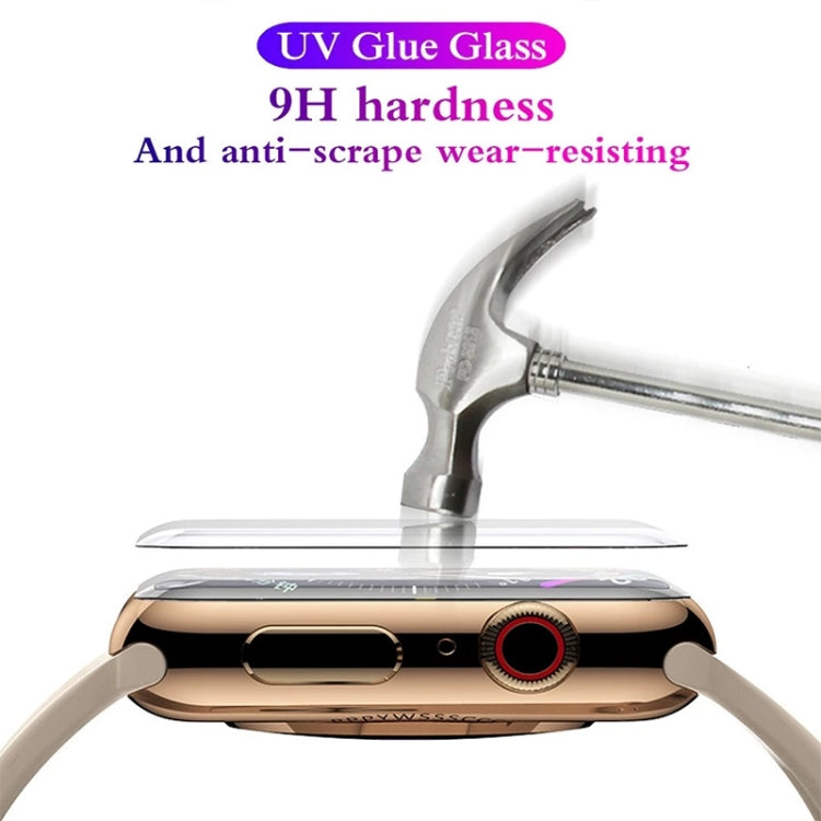 UV Liquid Curved Full Glue Full Screen Tempered Glass Film, For Apple Watch Series 8 / 7 41mm, For Apple Watch Series 8 / 7 45mm