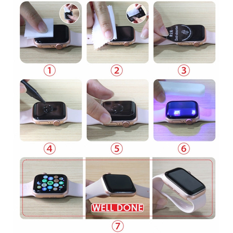 UV Liquid Curved Full Glue Full Screen Tempered Glass Film, For Apple Watch Series 8 / 7 41mm, For Apple Watch Series 8 / 7 45mm