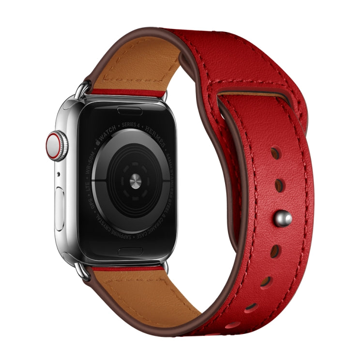 Leather Replacement Watchband For Apple Watch Series, 7 45mm / 6&SE&5&4 44mm / 3&2&1 42mm