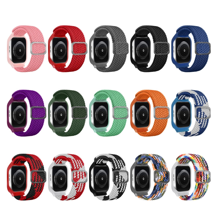 TPU Frame Buckle Braid Integrated Replacement Watchband For Apple Watch Series, 6 & SE & 5 & 4 44mm / 3 & 2 & 1 42mm