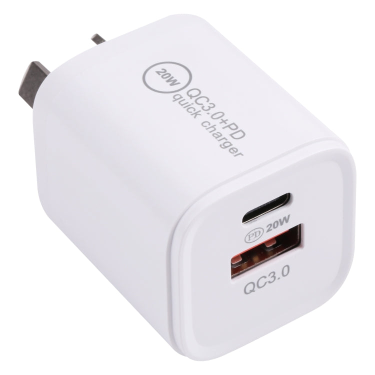 20WACB 20W QC3.0 + PD Quick Charger, AU Plug, EU Plug, US Plug