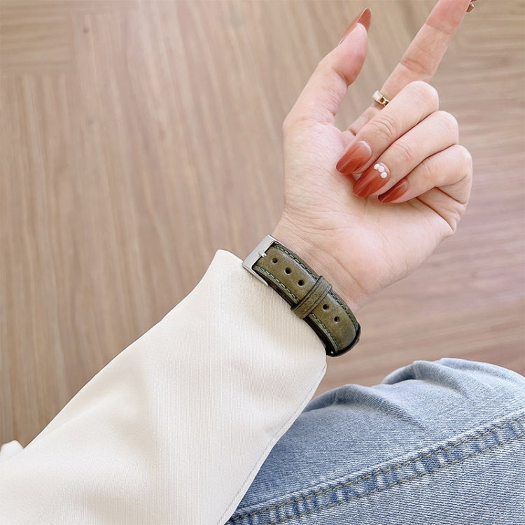 Knife Tail Shaped Cowhide Replacement Watchband For Apple Watch Series, 7 45mm / 6&SE&5&4 44mm / 3&2&1 42mm, 7 41mm / 6&SE&5&4 40mm / 3&2&1 38mm