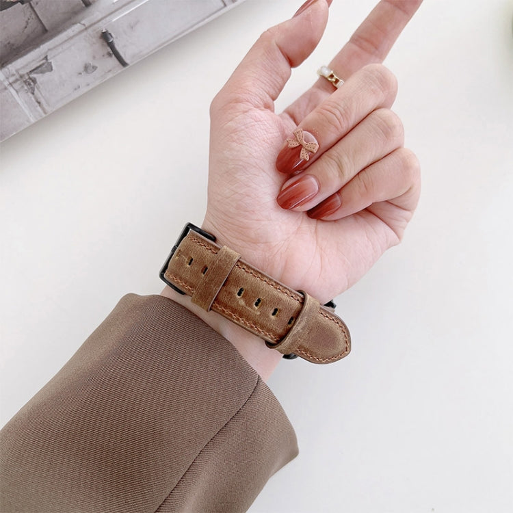 Crazy Horse Texture Matte Replacement Watchband For Apple Watch Series, 7 45mm / 6&SE&5&4 44mm / 3&2&1 42mm, 7 41mm / 6&SE&5&4 40mm / 3&2&1 38mm