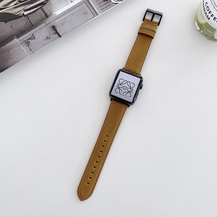 Crazy Horse Texture Matte Replacement Watchband For Apple Watch Series, 7 45mm / 6&SE&5&4 44mm / 3&2&1 42mm, 7 41mm / 6&SE&5&4 40mm / 3&2&1 38mm