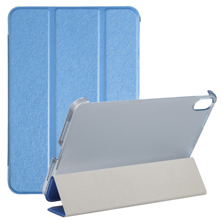 Silk Texture Three-fold Horizontal Flip Leather Tablet Case with Holder, For iPad mini 2024 / mini 6