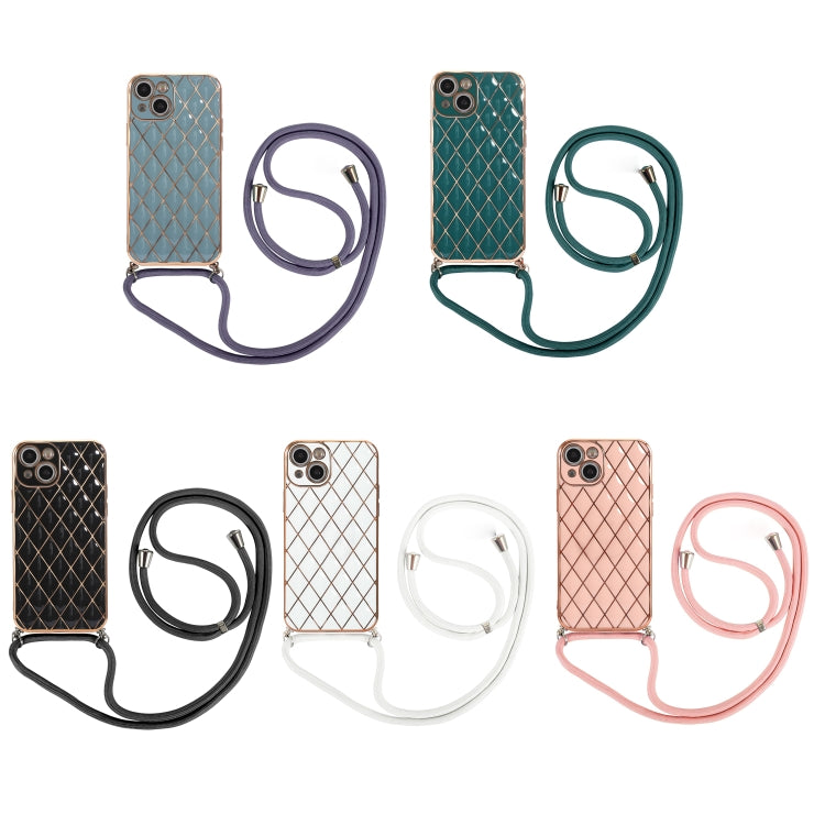 Electroplating Lambskin Lanyard Phone Case, For iPhone 13 mini, For iPhone 13, For iPhone 13 Pro, For iPhone 13 Pro Max
