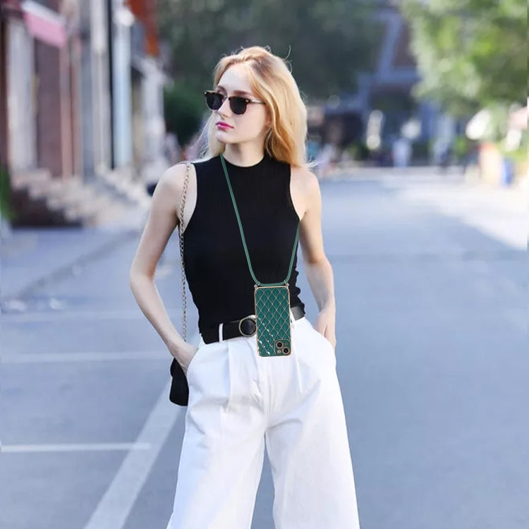 Electroplating Lambskin Lanyard Phone Case, For iPhone 13 mini, For iPhone 13, For iPhone 13 Pro, For iPhone 13 Pro Max