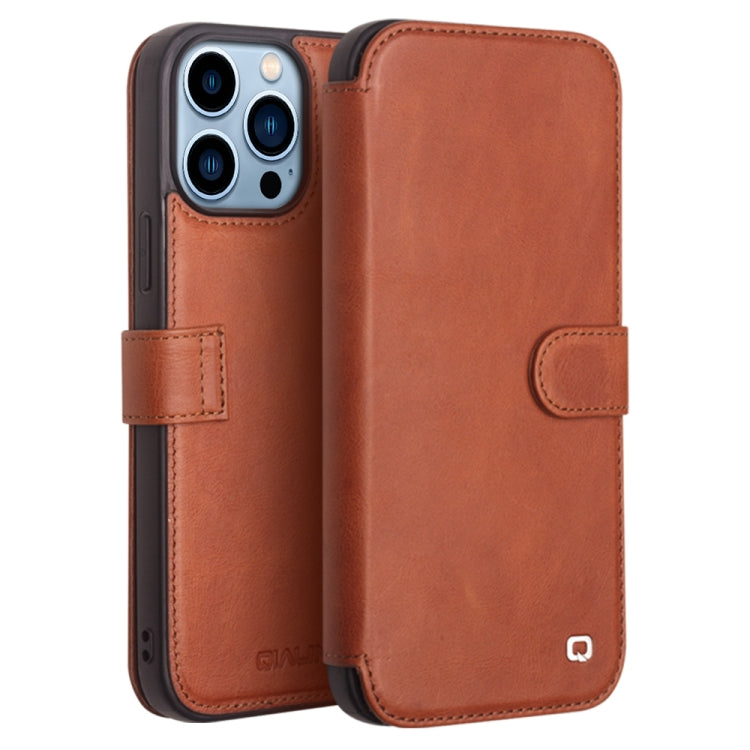 QIALINO Magnetic Buckle Phone Leather Case with Card Slot, For iPhone 13 Pro Max, For iPhone 13 Pro, For iPhone 13, For iPhone 13 mini