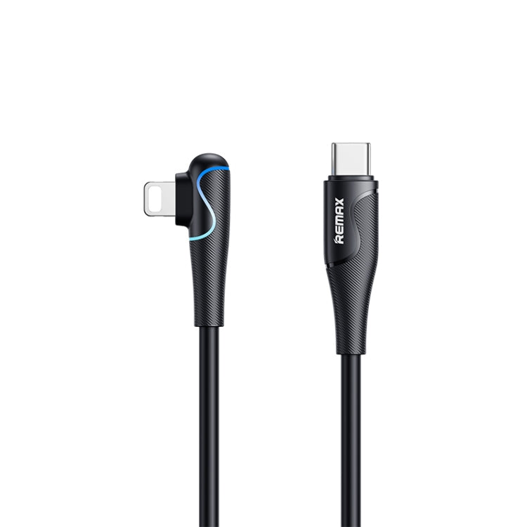 REMAX RC-192i Carrie Series PD 20W USB-C / Type-C to 8 Pin 90 Degree Elbow Fast Charging Gaming Data Cable, Cable Length: 1m, RC-192i