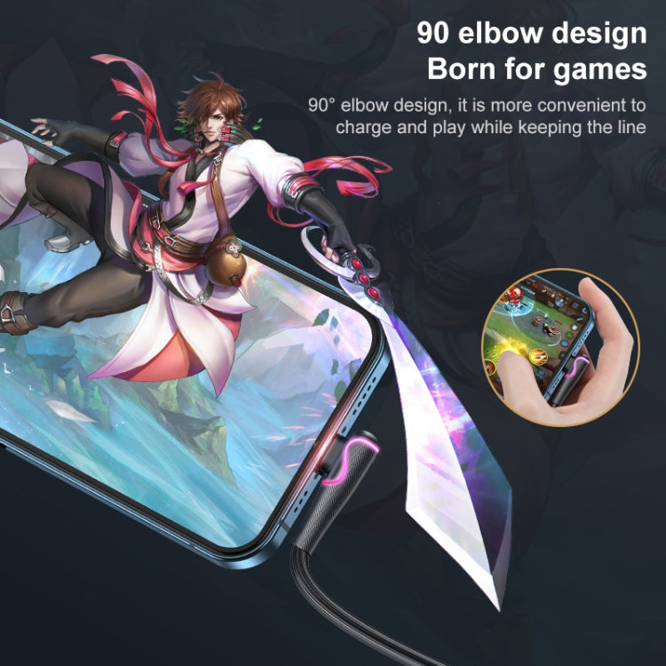 REMAX RC-192i Carrie Series PD 20W USB-C / Type-C to 8 Pin 90 Degree Elbow Fast Charging Gaming Data Cable, Cable Length: 1m, RC-192i