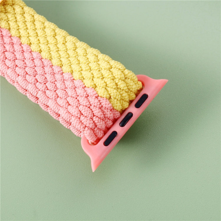 Adjustable Striped Woven Nylon Strap Watchband For Apple Watch Series, 7 41mm / 6&SE&5&4 40mm / 3&2&1 38mm