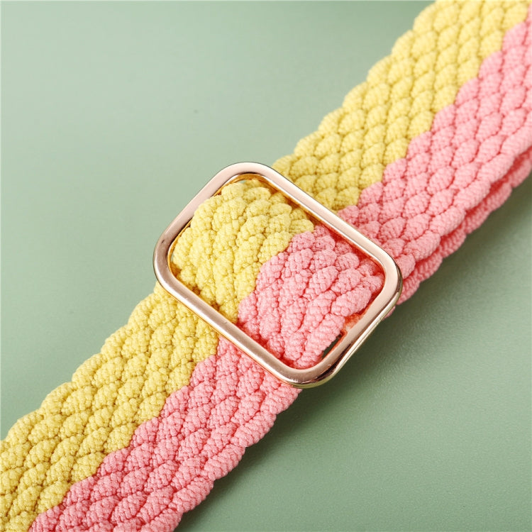 Adjustable Striped Woven Nylon Strap Watchband For Apple Watch Series, 7 45mm / 6&SE&5&4 44mm / 3&2&1 42mm