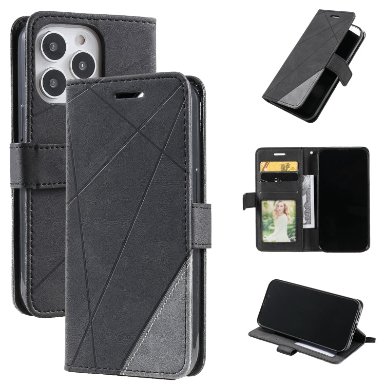 Skin Feel Splicing Horizontal Flip Leather Phone Case