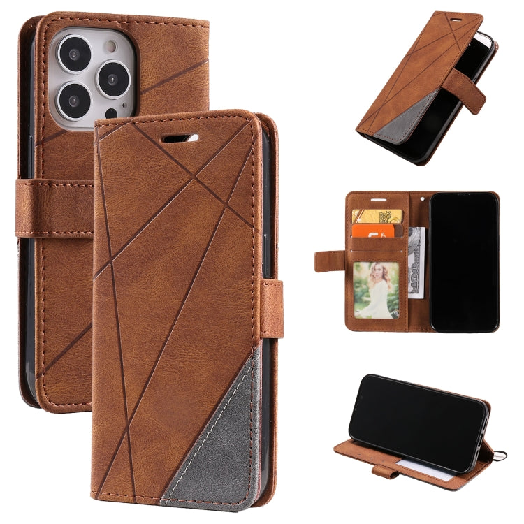 Skin Feel Splicing Horizontal Flip Leather Phone Case