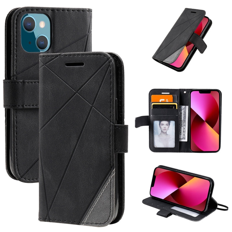 Skin Feel Splicing Horizontal Flip Leather Phone Case