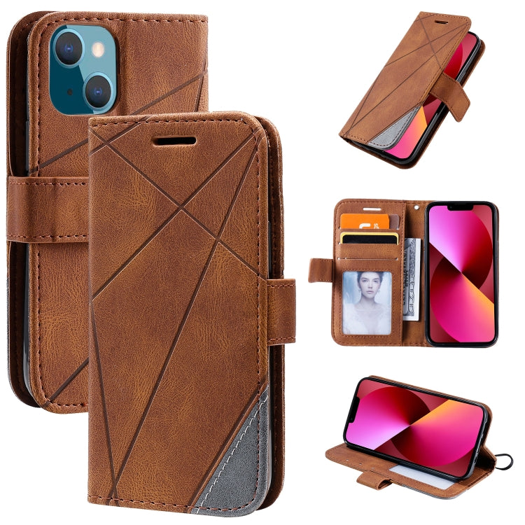 Skin Feel Splicing Horizontal Flip Leather Phone Case