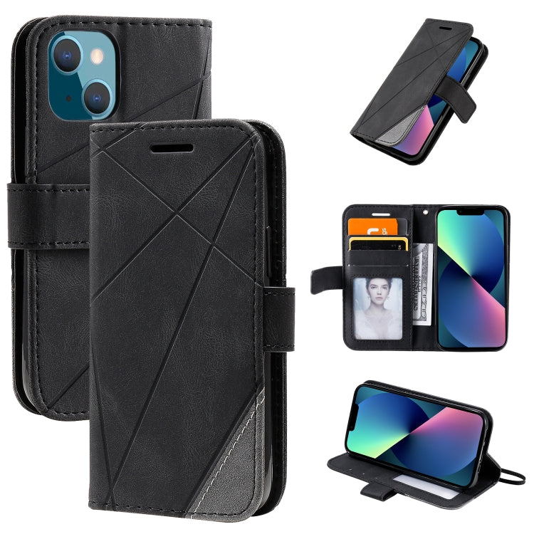 Skin Feel Splicing Horizontal Flip Leather Phone Case
