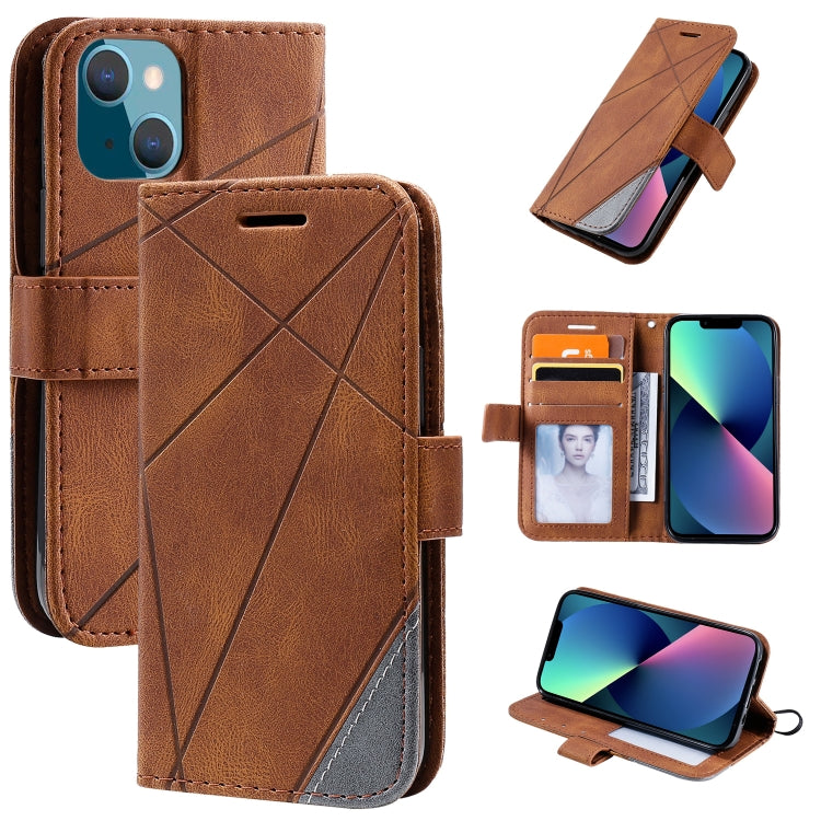Skin Feel Splicing Horizontal Flip Leather Phone Case
