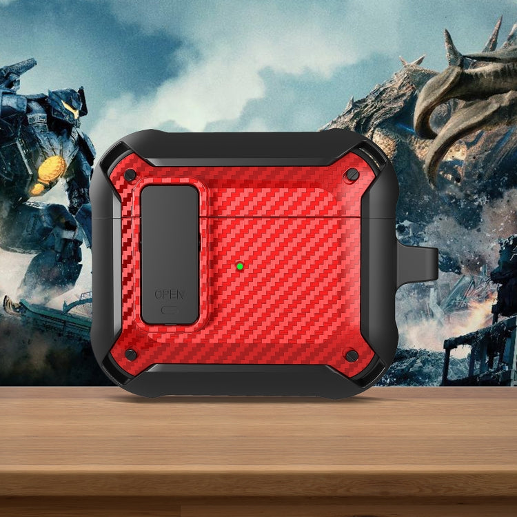 Étui de protection en fibre de carbone Bumblebee pour écouteurs AirPods 3, avec interrupteur