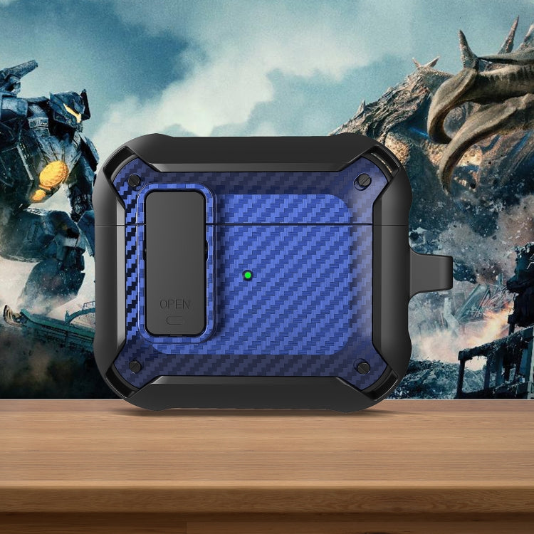 Étui de protection en fibre de carbone Bumblebee pour écouteurs AirPods 3, avec interrupteur