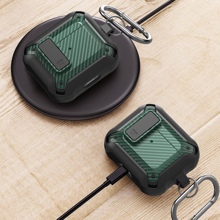 Étui de protection en fibre de carbone Bumblebee pour écouteurs AirPods 3, avec interrupteur