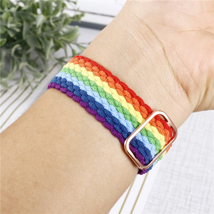 Adjustable Striped Woven Nylon Watchband + Watch Case Set For Apple Watch Series, 7 41mm/6&SE&5&4 40mm/3&2&1 38mm