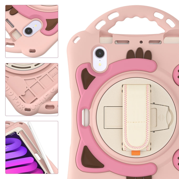 Étui de protection antichoc en EVA pour enfants, motif chat mignon, avec support, bandoulière et poignée, pour iPad mini 6/mini 2024